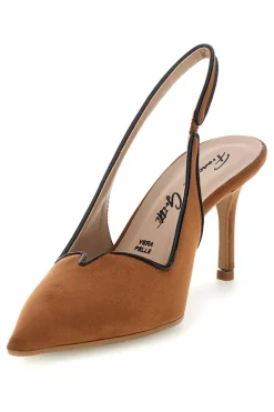 Décolleté color cuoio con cinturino slingback Lavorazione artigianale Made in Italy P0701-FRANCESCA GRITTI Hot