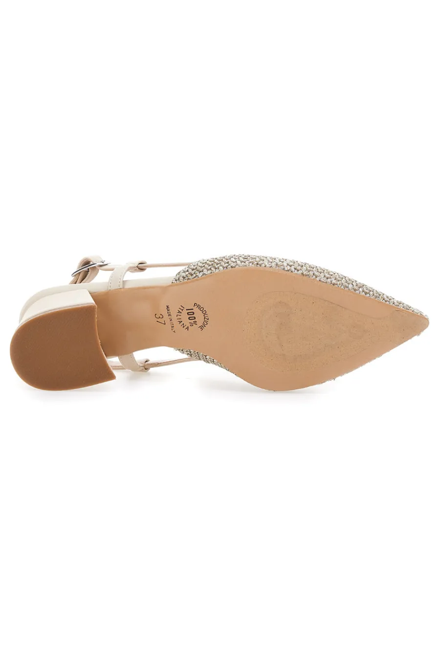 Décolleté da donna beige con strass e cinturino slingback 3124-PITTARELLO GLAM Discount