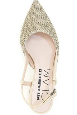 Décolleté da donna beige con strass e cinturino slingback 3124-PITTARELLO GLAM Discount