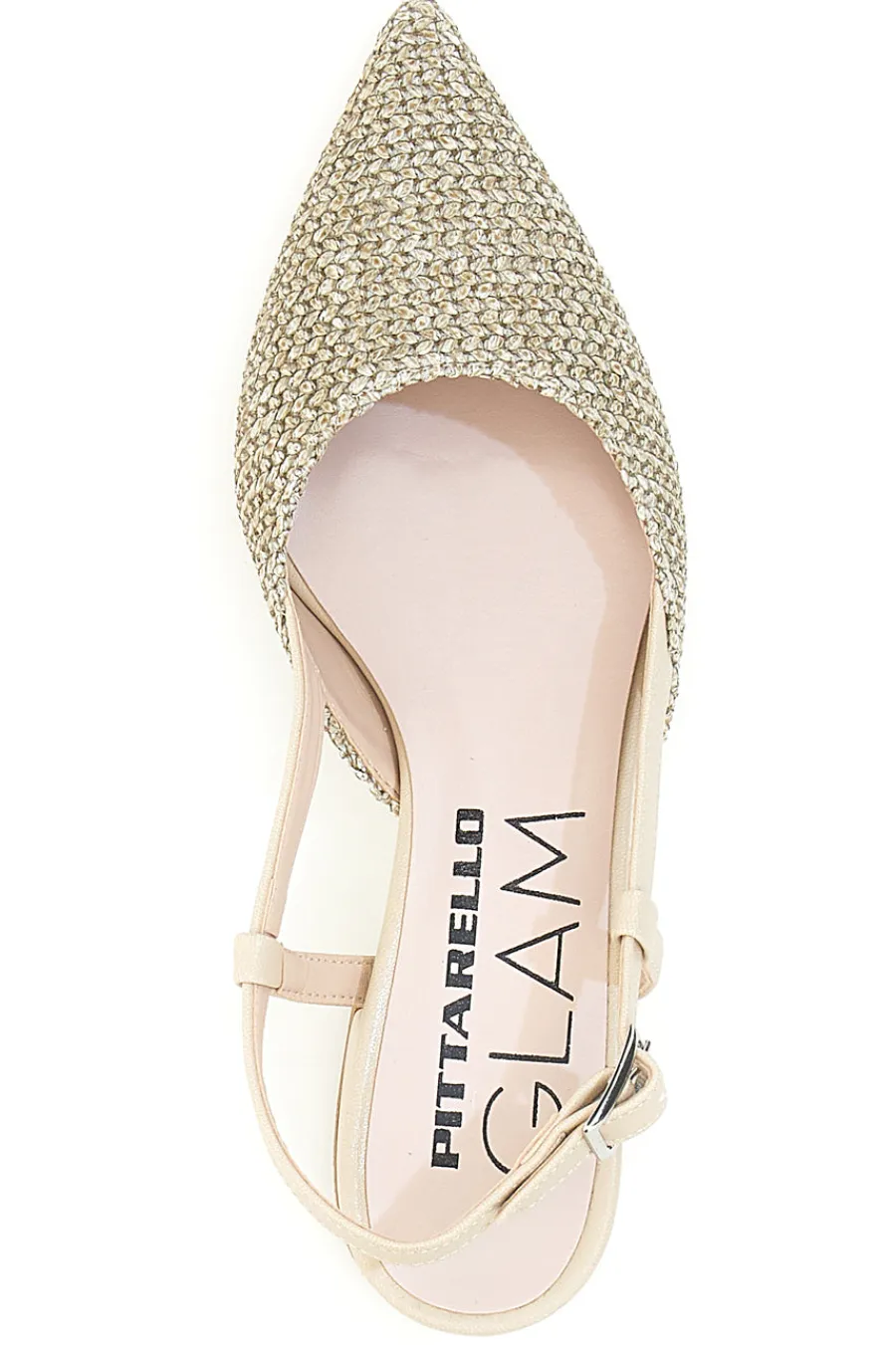 Décolleté da donna beige con strass e cinturino slingback 3124-PITTARELLO GLAM Discount
