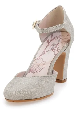 Décolleté glitter platino con cinturino 5561-PITTARELLO ROMANTIC Hot