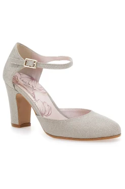 Décolleté glitter platino con cinturino 5561-PITTARELLO ROMANTIC Hot