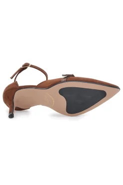 Décolleté marroni con cinturino e tacco a spillo P8049-FRANCESCA GRITTI New