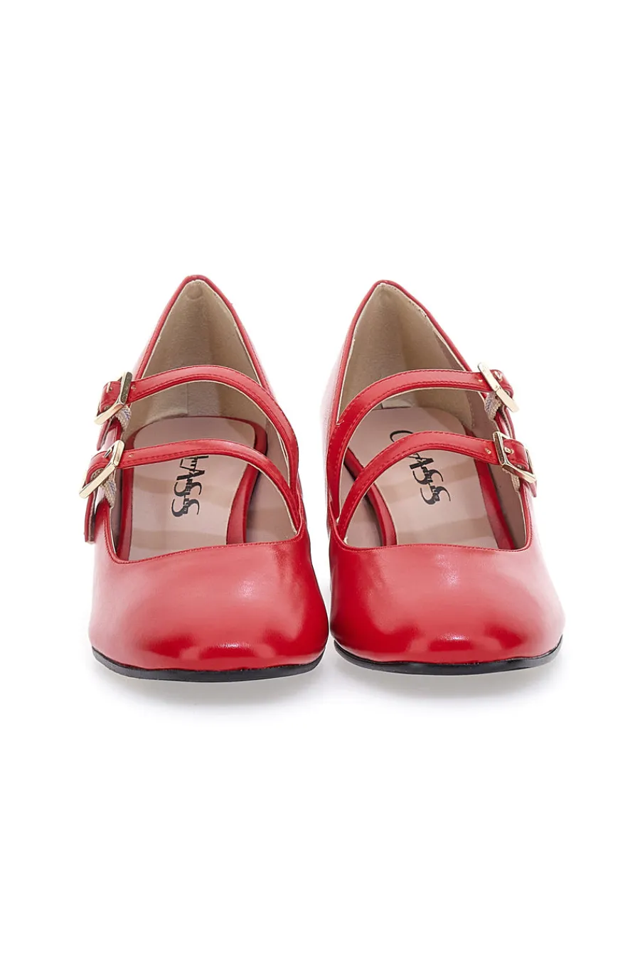 Décolleté Mary Jane rosse con doppio cinturino Made in Italy 716-PITTARELLO CLASS Online