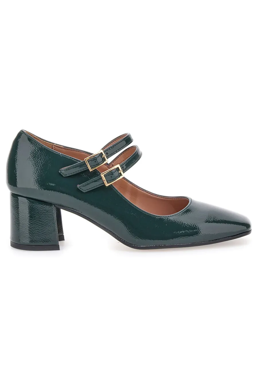 Décolleté Mary Jane Verde Scuro con Cinturini C5010-PITTARELLO New