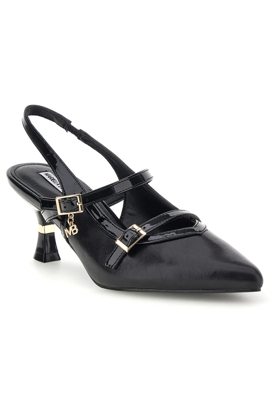 Décolleté nere con cinturini e tacco sagomato Burani 51852c1211-MARIELLA BURANI New