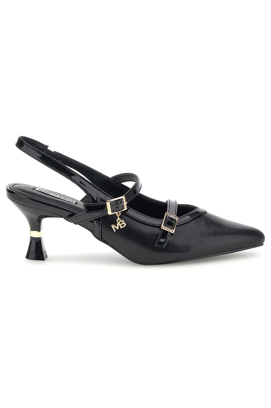 Décolleté nere con cinturini e tacco sagomato Burani 51852c1211-MARIELLA BURANI New