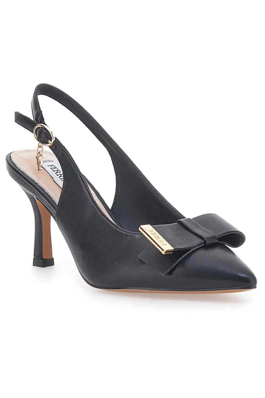 Décolleté Nere Con Cinturino e Tacco F030-FERRE' Clearance