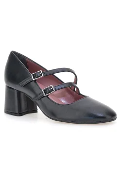 Décolleté nere con doppio cinturino e tacco largo 6716-PITTARELLO GLAM Online