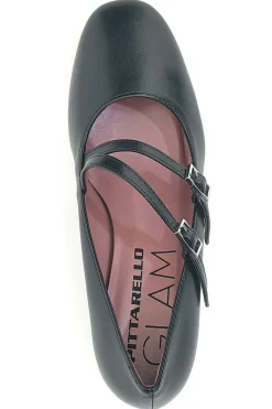 Décolleté nere con doppio cinturino e tacco largo 6716-PITTARELLO GLAM Online