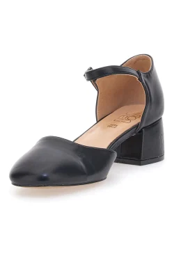Décolleté nere con tacco basso e cinturino alla caviglia 9401Q16-MON DIEU New