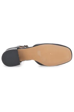 Décolleté nere con tacco basso e cinturino alla caviglia 9401Q16-MON DIEU New