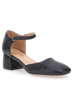 Décolleté nere con tacco basso e cinturino alla caviglia 9401Q16-MON DIEU New