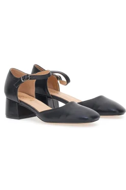 Décolleté nere con tacco basso e cinturino alla caviglia 9401Q16-MON DIEU New