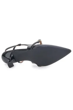 Décolleté nere slingback con cinturino P652-FIRST LADY Online