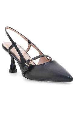 Décolleté nere slingback con cinturino P652-FIRST LADY Online