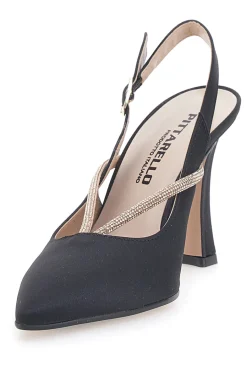 Décolleté Nere Slingback con Strass 100-PITTARELLO Discount