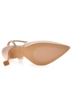 Décolleté nude con strass e cinturino elastico 1929Q107-MON DIEU New