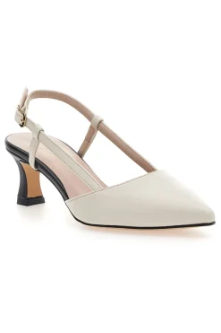 Décolleté Panna e Nero Tacco Medio 3358-PITTARELLO GLAM Best