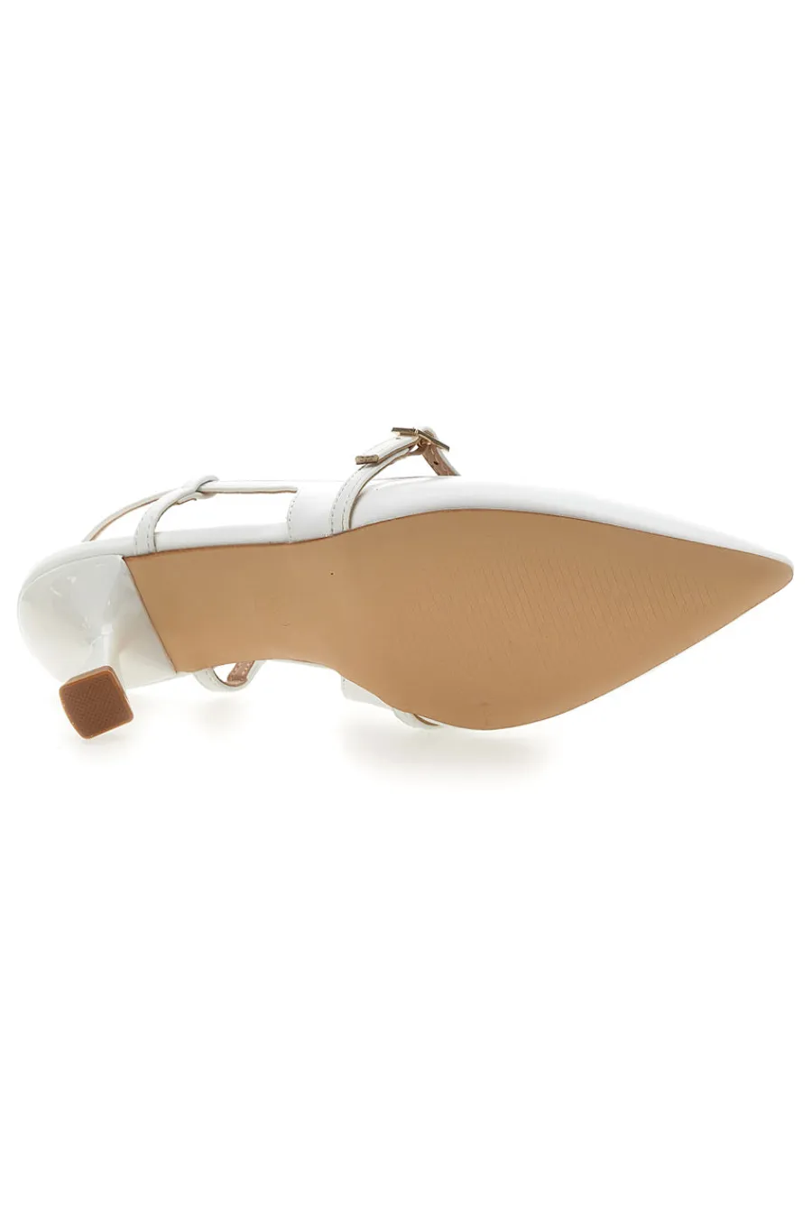 Décolleté SingBack Bianche con Tacco a Punta P530-FIRST LADY New