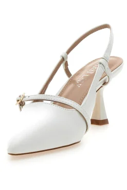 Décolleté SingBack Bianche con Tacco a Punta P530-FIRST LADY New