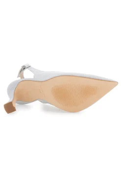 Décolleté Slingback Argento a Punta con Tacco Alto 3356-PITTARELLO LOVE Discount
