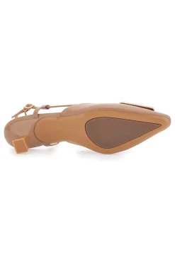 Décolleté Slingback Beige con Dettaglio Geometrico Effetto Cromato F212-FERRE' Hot