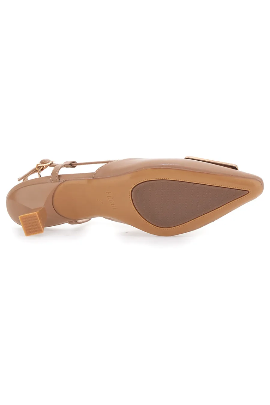Décolleté Slingback Beige con Dettaglio Geometrico Effetto Cromato F212-FERRE' Hot