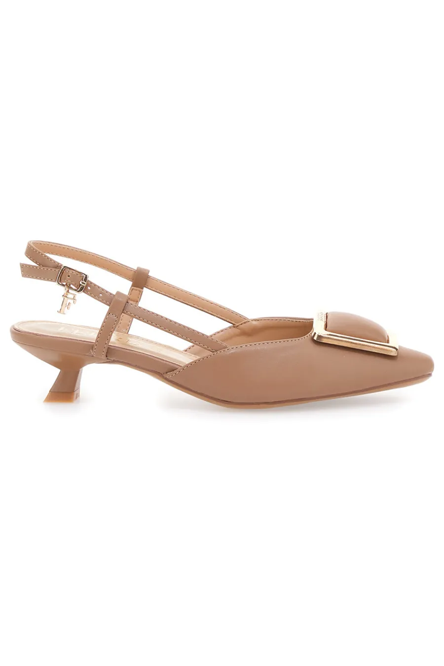 Décolleté Slingback Beige con Dettaglio Geometrico Effetto Cromato F212-FERRE' Hot
