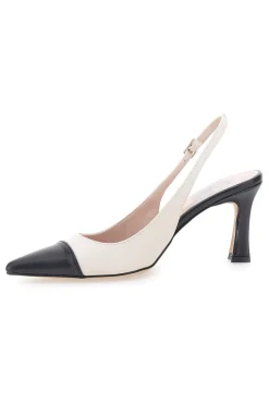 Décolleté Slingback Beige e Nere A Punta Made in Italy 256-PITTARELLO LOVE Outlet