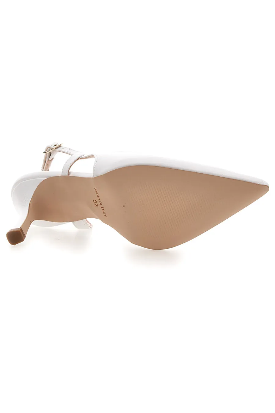 Décolleté slingback bianca con tacco 3997-PITTARELLO GLAM New