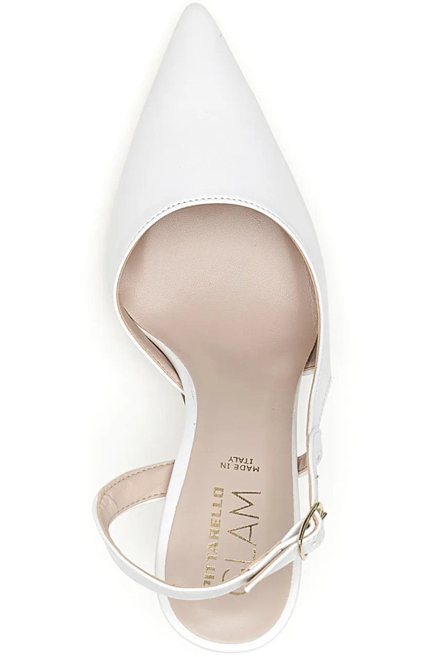 Décolleté slingback bianca con tacco 3997-PITTARELLO GLAM New