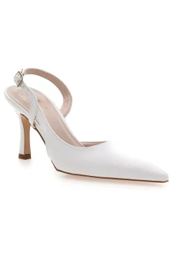 Décolleté slingback bianca con tacco 3997-PITTARELLO GLAM New