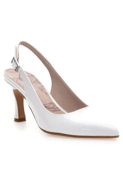 Décolleté slingback bianche a punta con tacco medio 5371-PITTARELLO ROMANTIC Online