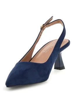 Décolleté slingback blu in tessuto effetto soft touch P671-FIRST LADY Sale