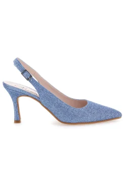 Décolleté Slingback Celesti con Brillantini PITTARELLO CLASS 5171-PITTARELLO GLAM Discount