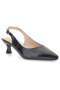 Dècolletè slingback in vernice nera FDS246C-MON DIEU