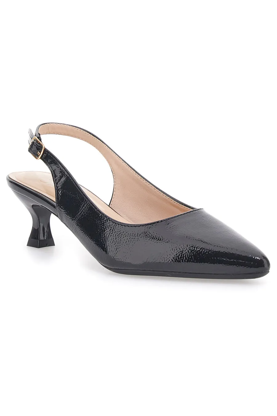 Dècolletè slingback in vernice nera FDS246C-MON DIEU
