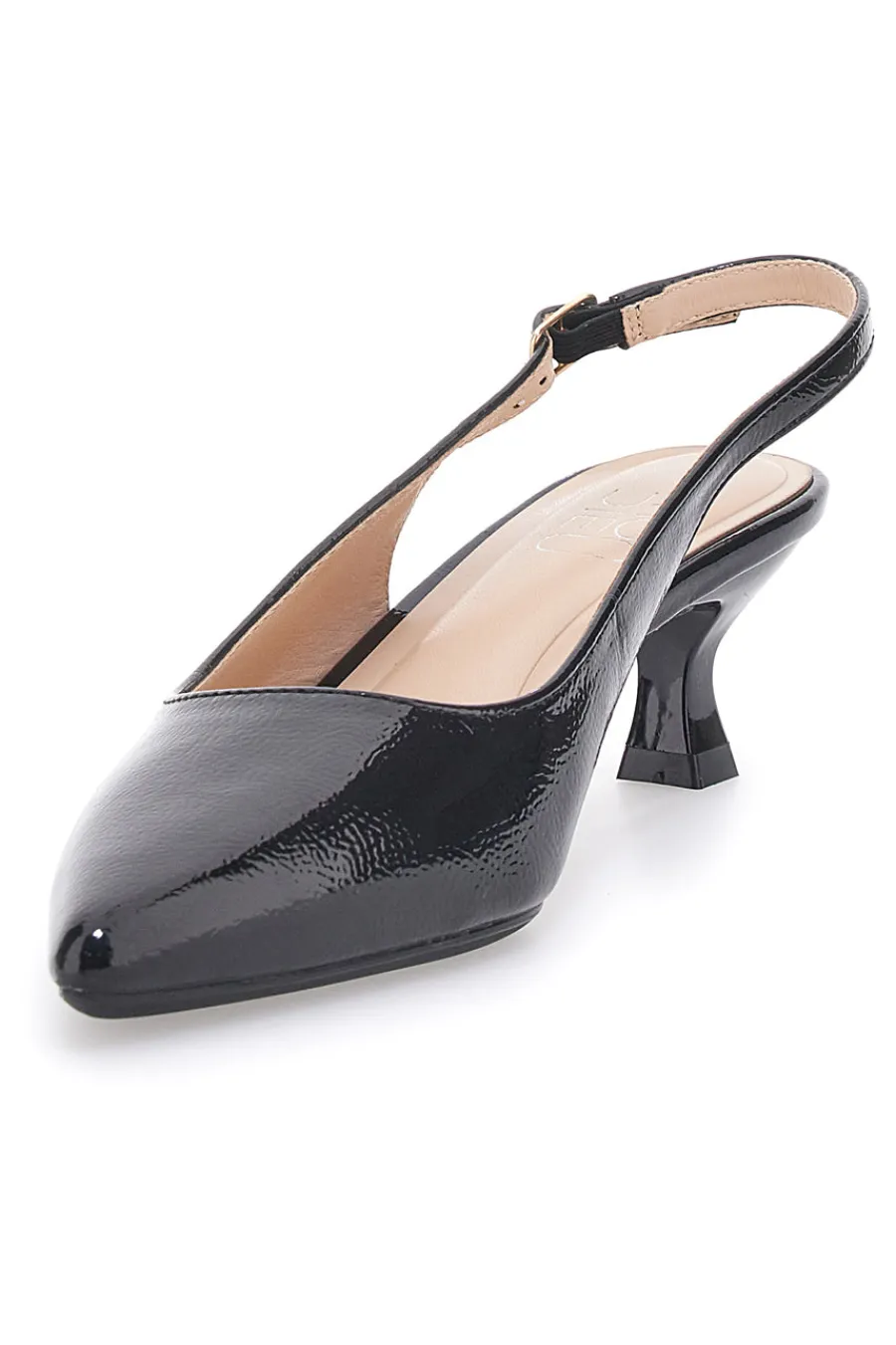 Dècolletè slingback in vernice nera FDS246C-MON DIEU