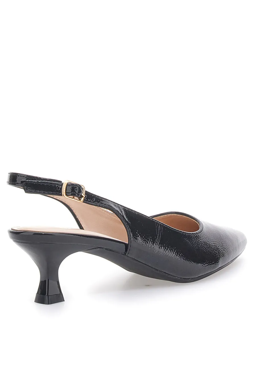 Dècolletè slingback in vernice nera FDS246C-MON DIEU