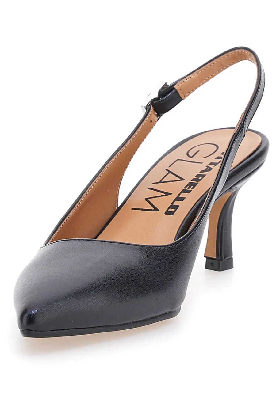 Décolleté slingback nera con tacco 934-PITTARELLO GLAM Sale