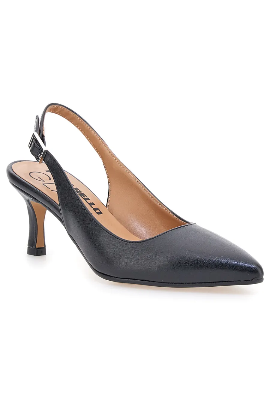 Décolleté slingback nera con tacco 934-PITTARELLO GLAM Sale