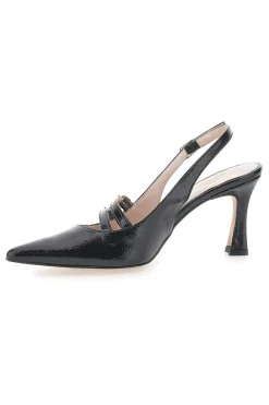 Décolleté Slingback Nere a Punta Effetto Vernice 3591-PITTARELLO GLAM Sale
