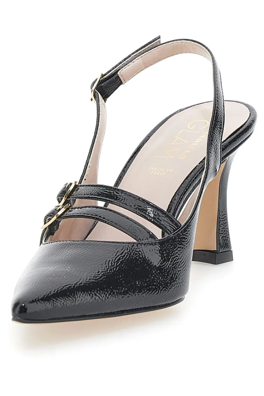Décolleté Slingback Nere a Punta Effetto Vernice 3591-PITTARELLO GLAM Sale