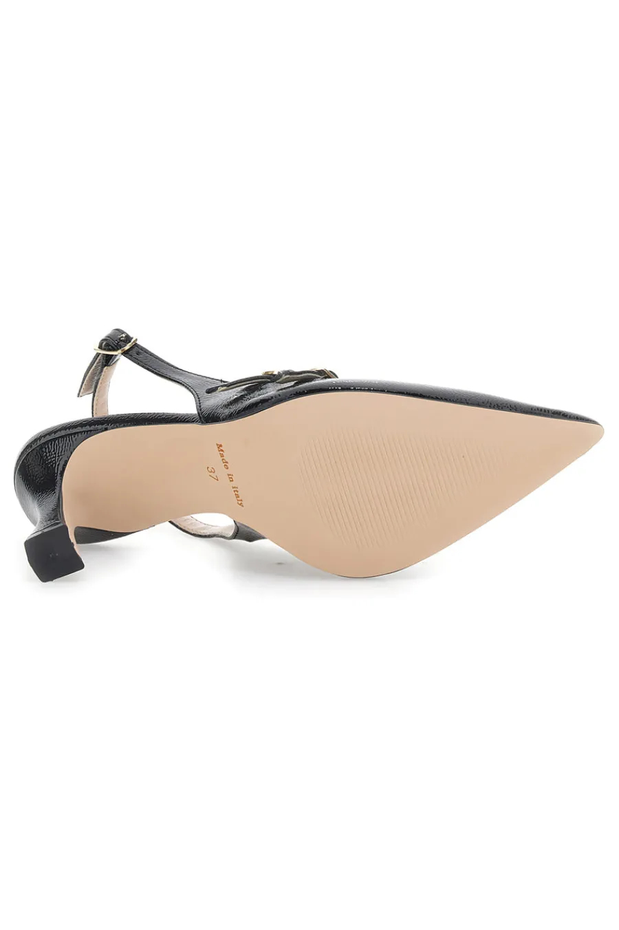 Décolleté Slingback Nere a Punta Effetto Vernice 3591-PITTARELLO GLAM Sale