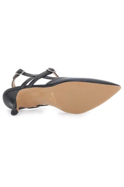 Décolleté Slingback Nere a Punta con Cinturini 1175-PITTARELLO COUTURE