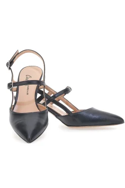 Décolleté Slingback Nere a Punta con Cinturini 1175-PITTARELLO COUTURE