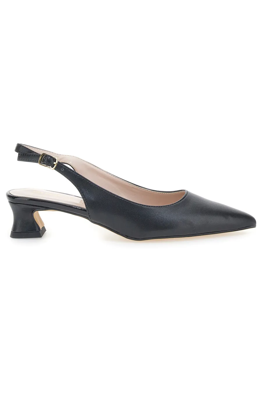 Décolleté Slingback Nere a Punta con Tacco Basso 3614-PITTARELLO GLAM