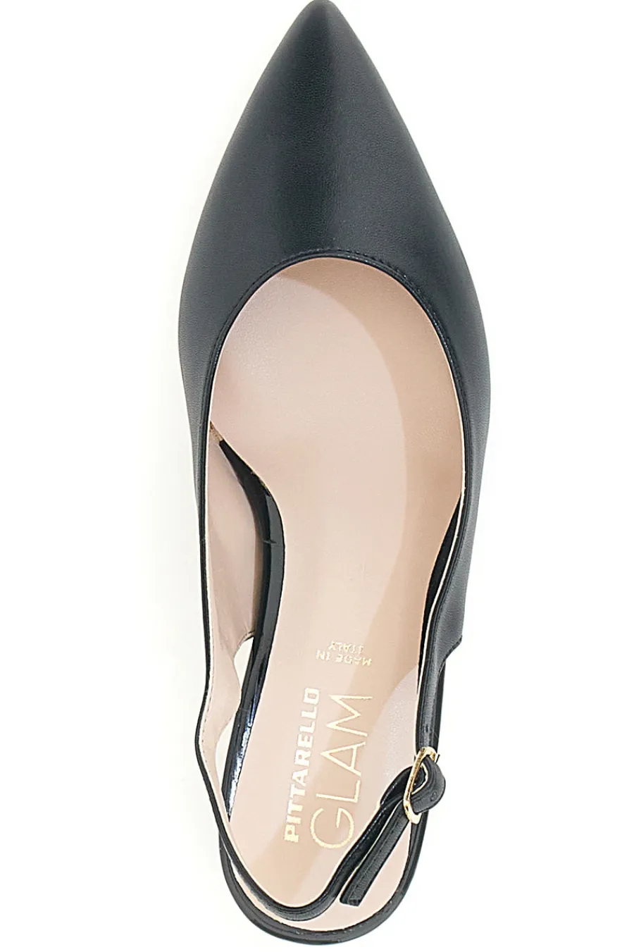 Décolleté Slingback Nere a Punta con Tacco Basso 3614-PITTARELLO GLAM
