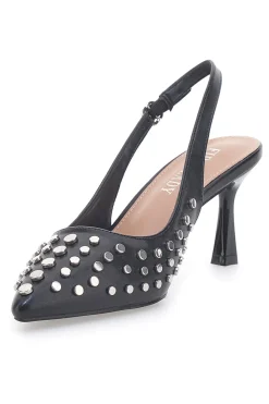Décolleté Sling-back Nere Con Borchie P591-FIRST LADY Clearance